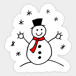 Cute Christmas Cartoon Snowman Sticker